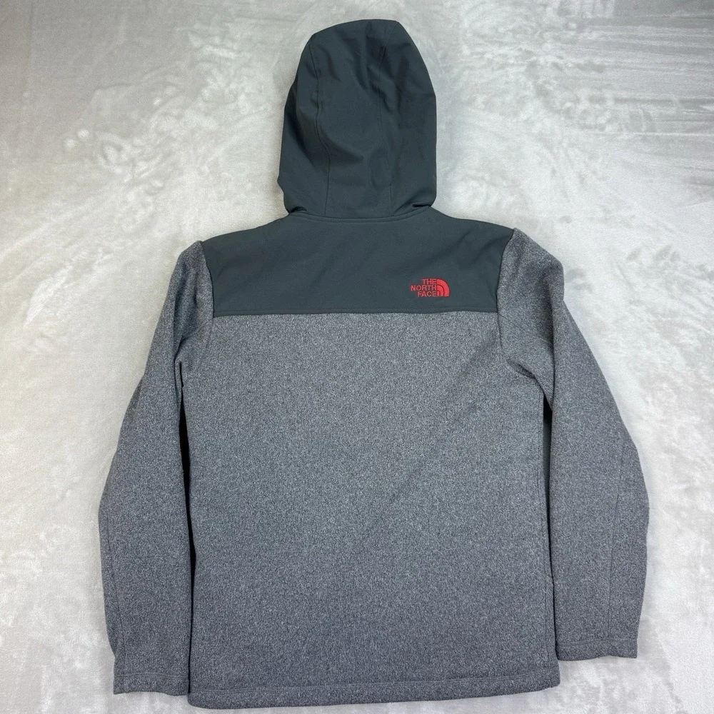 The North Face Gordon Lyons Insulated Hoodie Mens Small Gray Red Full Zip Jacket